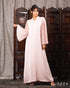 Ethereal Elegance: Pleated Sleeve Crush Satin Dress 60491